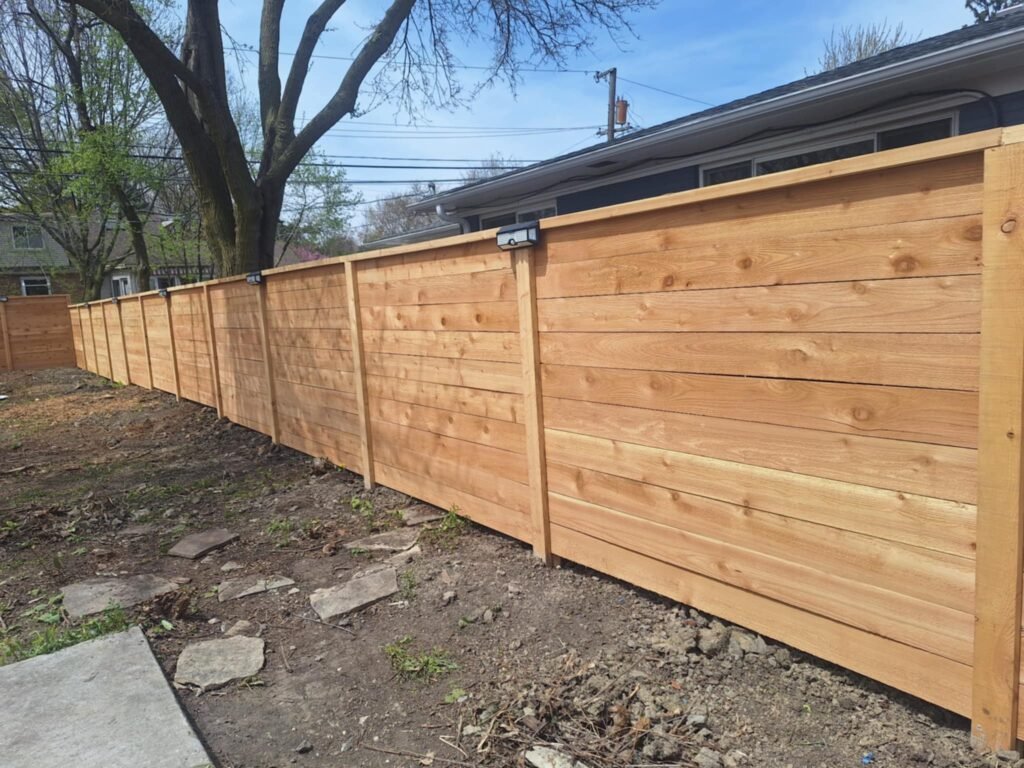 5FT TALL SOLID HORIZONTAL CEDAR FENCE