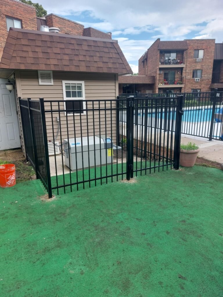 Black Ornamental Aluminum Fence - Flat Top